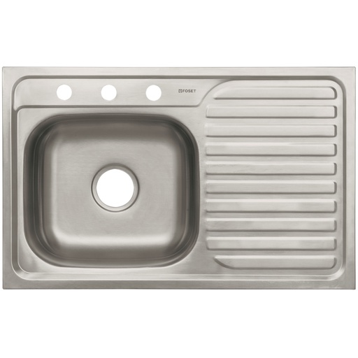 [HC129564] FOSET TARJA 1PILA 1ESC IZQ    80X50CM INOX EMP