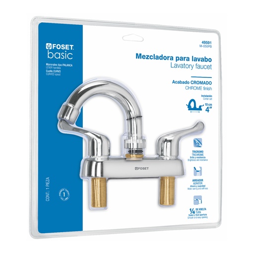 [HC14086] FOSET M-050PB MEZCLADORA LAVABO  MANERALES PALANCA  CUELLO C