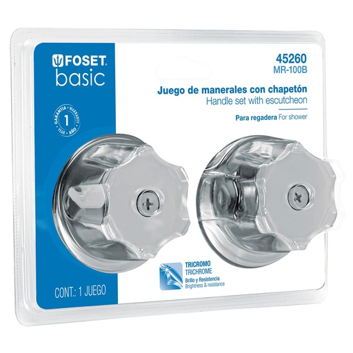 [HC23066] FOSET MR-100B JUEGO 2 MANERALES METALICOS PARA REGADERA  EN