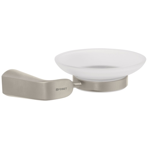 [HC23105] FOSET RIA-74N JABONERA CON PLATO DE VIDRIO  SATINADO  LÍN