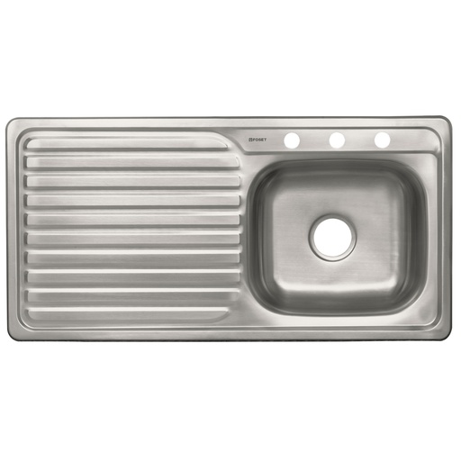 [HC129559] FOSET TARJA 1PILA 1ESC DER    100X51CM INOX EMP