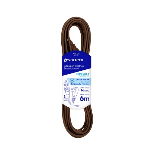 [HC23167] VOLTECK EXTENSION ELECTRICA   DOMESTICA CAFE 6MTS ED-6C