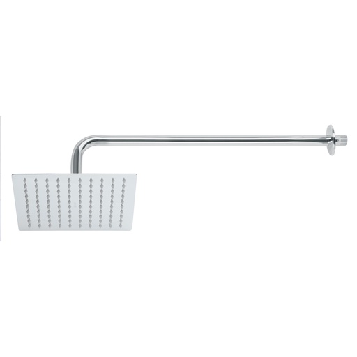 [HC14349] FOSET R-308 REGADERA ACERO INOXIDABLE  8  CON BRAZO  CROMADO