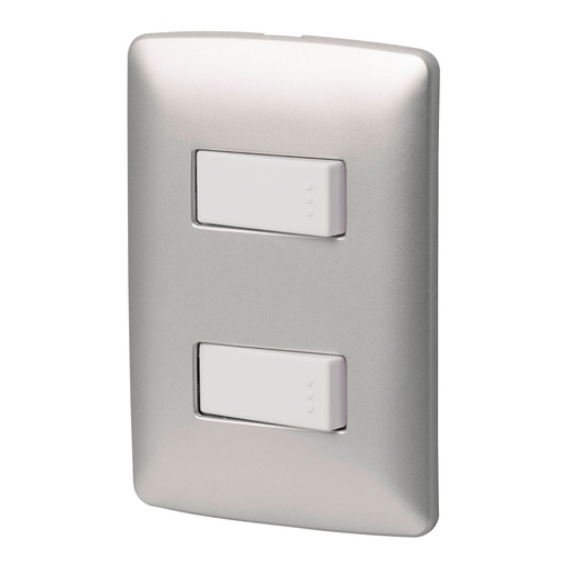 [HC23274] VOLTECK PA-APDO-IP PLACA ARMADA 2 INTERRUPTORES SENCILLOS