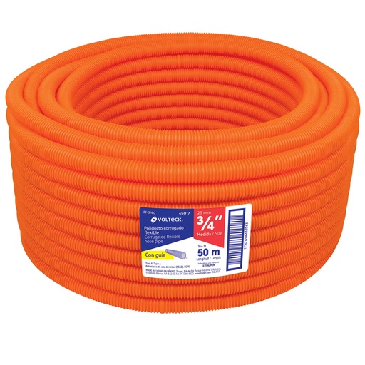[HC23308] VOLTECK TUBO CORRUGADO        FLEXIBLE 3/4 C/GUÍA  PF-3/4G