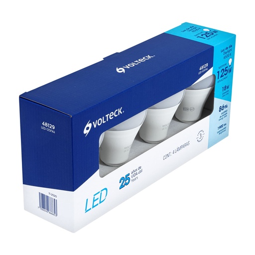 [HC23581] VOLTECK LED-125FX4 LÁMPARA DE LED, BULBO, A19, 18 W, LUZ D