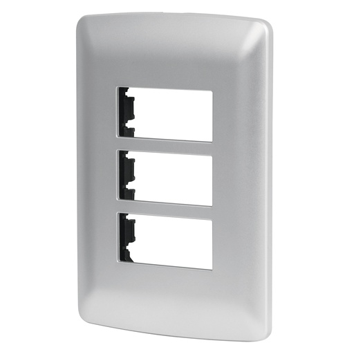 [HC23332] VOLTECK PPTR-IP PLACA 3 MÓDULOS DE ABS  LÍNEA ITALIANA  C