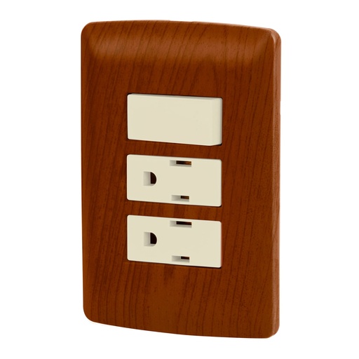 [HC23389] VOLTECK PA-APCO-I3M PLACA ARMADA MADERA 2 CONTACTOS Y 1 I