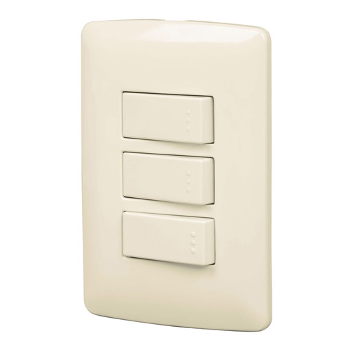 [HC23287] VOLTECK PA-APTR-I PLACA ARMADA3 INTERRUPTORES SENCILLOS