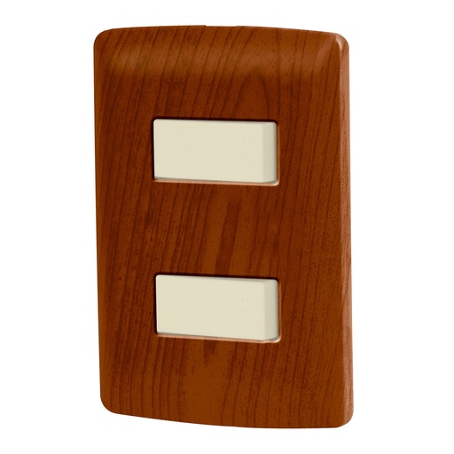 [HC23393] VOLTECK PA-APDO-IM PLACA ARMADA MADERA CON 2 INTERRUPTORE