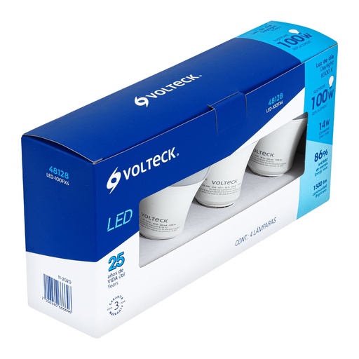 [HC23579] VOLTECK LED-100FX4 LÁMPARA DE LED, BULBO, A19, 14 W, LUZ D