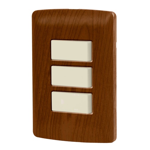 [HC23399] VOLTECK PA-APTR-IM PLACA ARMADA MADERA CON 3 INTERRUPTORE