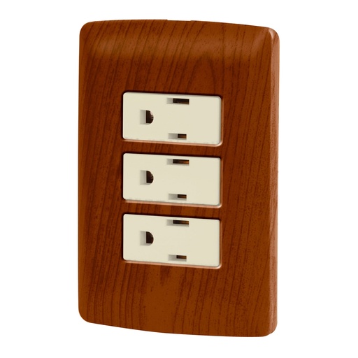 [HC23402] VOLTECK PA-COTR-IM PLACA ARMADA MADERA CON 3 CONTACTOS LÍ