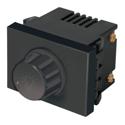 [HC23555] VOLTECK DIMMER GIRATORIO NEGRO1.5MODULOS LINEA ESPAÑOLA