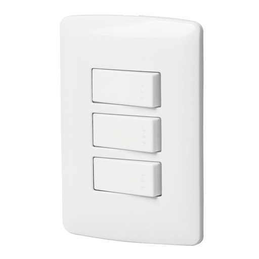 [HC23288] VOLTECK PA-APTR-IB PLACA ARMADA 3 INTERRUPTORES SENCILLOS