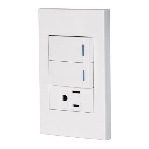 [HC23601] VOLTECK PA-APCO-E2B PLACA ARMADA CON 2 INTERRUPTORES Y CO
