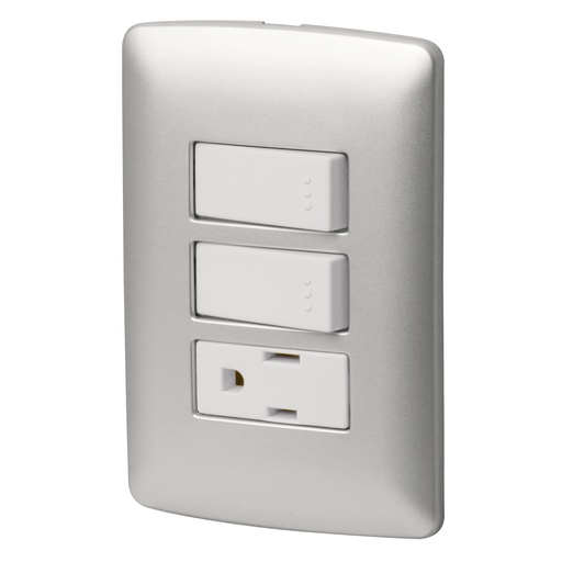 [HC23258] VOLTECK PA-APCO-I2P PLACA ARMADA CONTACTO Y 2 INTERRUPTOR