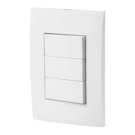[HC23290] VOLTECK PA-APTR-OB PLACA ARMADA 3 INTERRUPTORES SENCILLOS