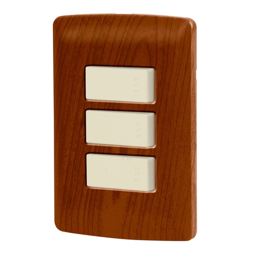 [HC23398] VOLTECK PA-APTR-EIM PLACA ARMADA MADERA 2 INTERRUPTORES S
