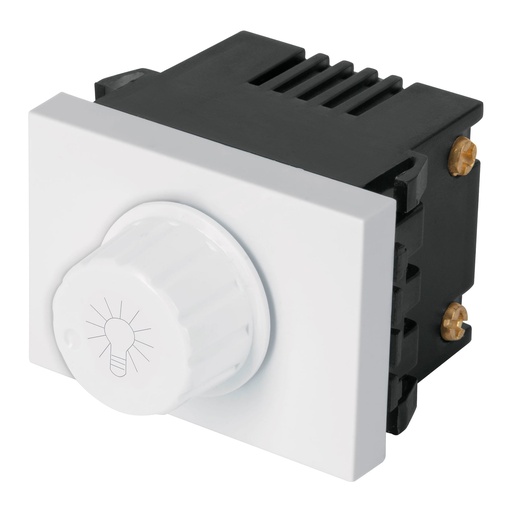 [HC23554] VOLTECK DIMMER GIRATORIO 1.5  MODULOS LINEA ESPAÑOLA BLANCO