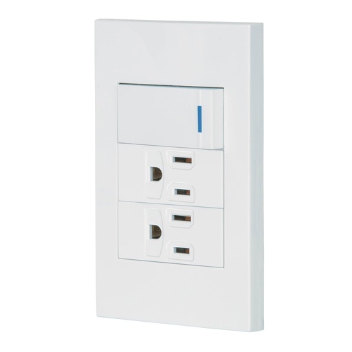 [HC23602] VOLTECK PA-APCO-E3B PLACA ARMADA CON INTERRUPTOR Y 2 CONT