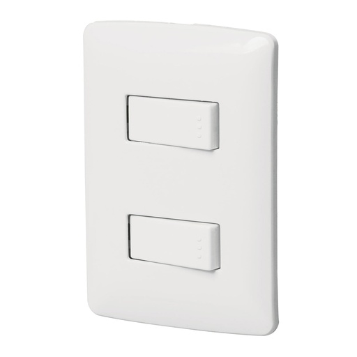 [HC23273] VOLTECK PA-APDO-IB PLACA ARMADA 2 INTERRUPTORES SENCILLOS