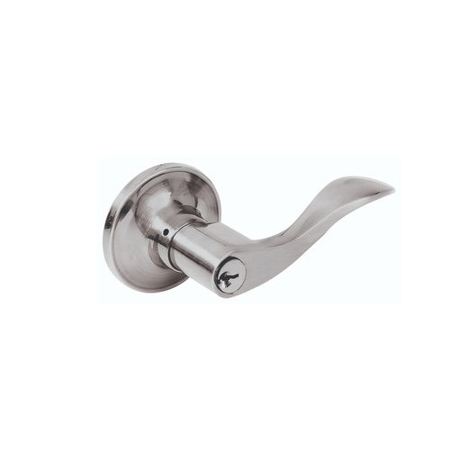 [HC134740] LOCK MANIJA TUB BANO NIQUEL   SATINADO CURVA 17MA