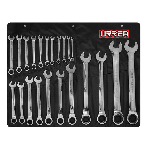 [HC136411] URREA JGO 22 LLAVES COMBINADAS1202MCM  MATRACA METR