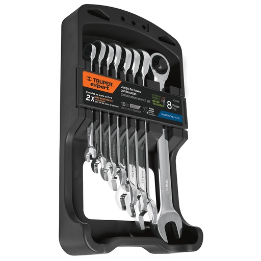 [HC129890] TRUPER JG LLAVES MIXTAS JC-8XM 8 PZS  CON MATRACA