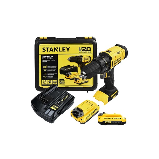 [HC152339] STANLEY TALADRO ATORN 1/2"    20V C/2BAT Y MALETA SCD700C2K-