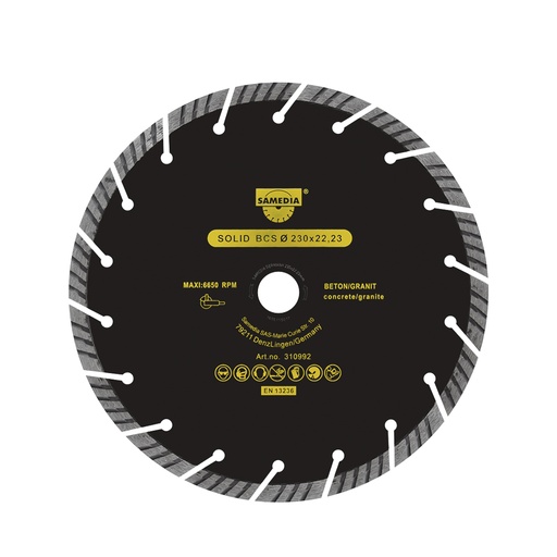 [HC152700] SAMEDIA DISCO DIAM    SEGMENTADO BCS 7" 310991 SOLID