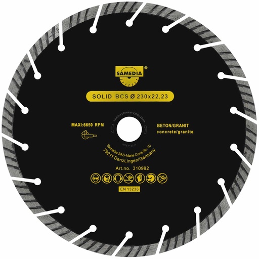 [HC152701] SAMEDIA DISCO DIAM    SEGMENTADO BCS 9" 310992 SOLID