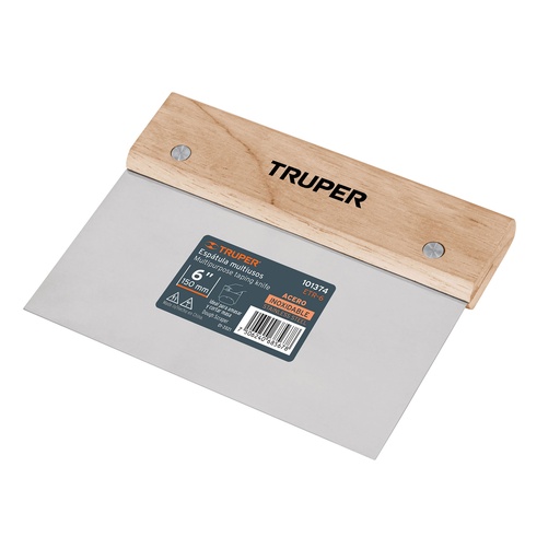 [HC152481] TRUPER ESPATULA RECTANGULAR   AC INOX 6X3" MGO MAD ETR-6