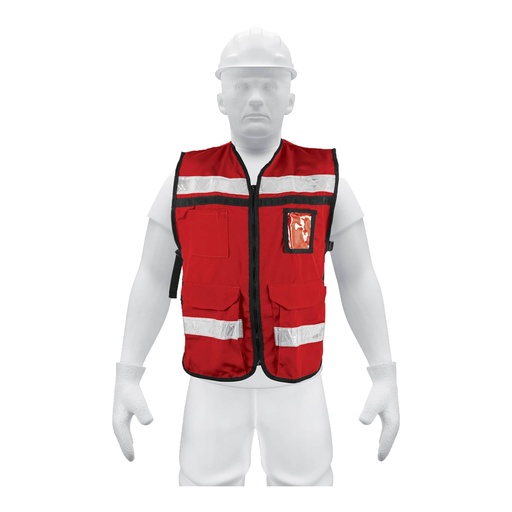 [HC129730] TRUPER CHALECO BRIGADISTA     ROJO C/CINTAS REFLEJ CHS-900R