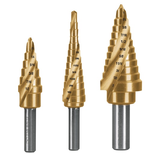[HC148864] TRUPER JGO BROCAS             ESCALONADAS 3PZ 1/8"-7/8" TITA