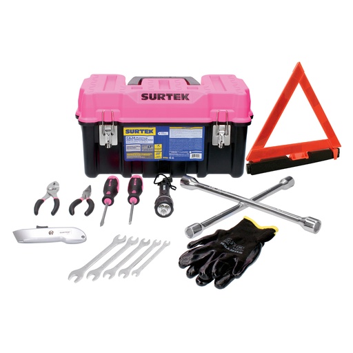 [HC152416] SURTEK JGO HERRAMIENTA        AUTOMOTRIZ 11PZ EN CJA ROSA JA