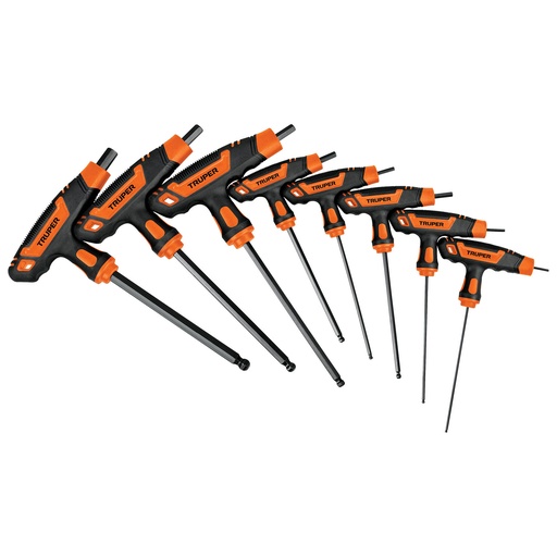 [HC152392] TRUPER JGO LLAVES ALLEN 8PZ   2MM A 10MM MGO T PTA BOLA ALL-