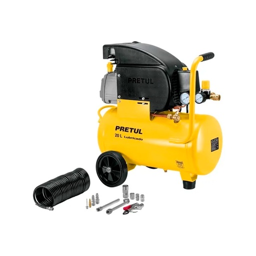 [HC152376] PRETUL PAQ COMPRESOR 2.5HP    20LT +MANG+PISTOLA COMP-KIT20P