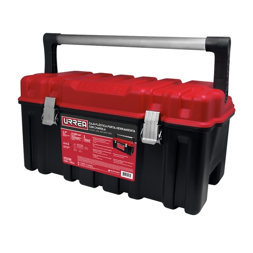 [HC147656] URREA CAJA PLASTICA 17"       C/CHAROLA TAPA ROJA CPU17AR