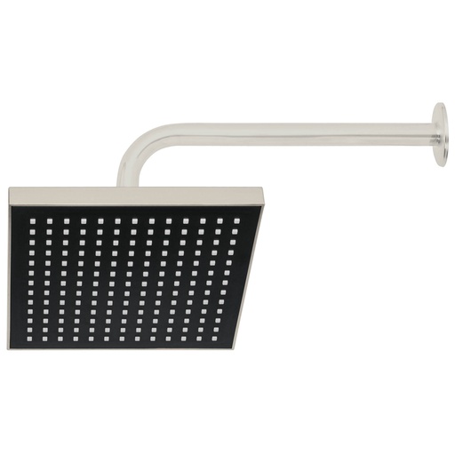 [HC155233] FOSET REGADERA CUADRADA ABS   8" SATIN C/BRAZO R-405N