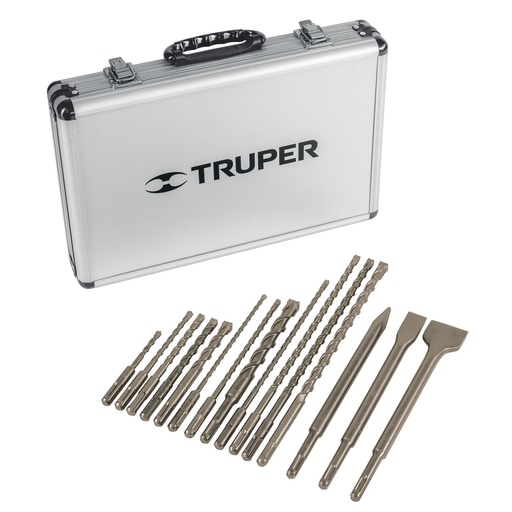 [HC152007] TRUPER JGO BROCAS Y CINCELES  SDS PLUS 15PZ C/ESTUCHE