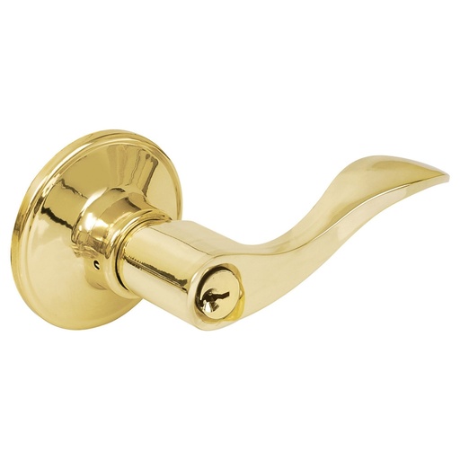 [HC150157] LOCK MANIJA TUBULAR BAÑO      LATON BRILLANTE CURVA 19MA