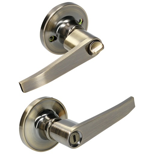 [HC150156] LOCK MANIJA TUBULAR BAÑO      LATON ANTIGUO RECTA 15MA