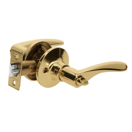 [HC148100] HERMEX CERRADURA MANIJA LATON BRILLANTE, RECAMARA