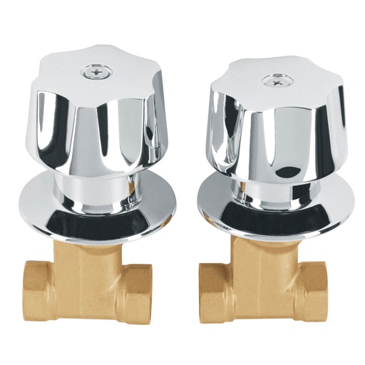 [HC152602] FOSET JGO LLAVES DE EMPOTRAR  ROSC 2PZ C/MAN METAL BASIC E-0