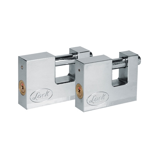 [HC153830] LOCK JGO 2 CANDADOS           P/CORTINA 80MM CROMO SAT J2CC