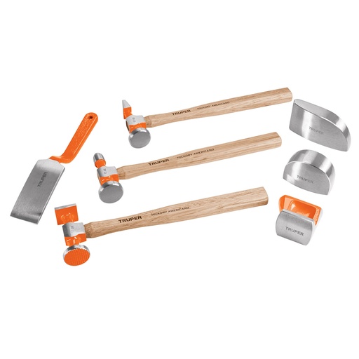 [HC139848] TRUPER JGO 7MARTILLOS Y       ENTIBADORES P/HOJALATERO JM-HO