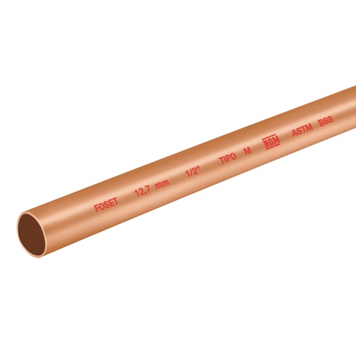 [HC105549] TUBO COBRE RIGIDO T/M         012.7MM1/2" AGUA TR/3M