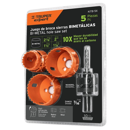 [HC149567] TRUPER BROCASIERRA BIM JGO    5PZ C/MANDRIL KITB-5X