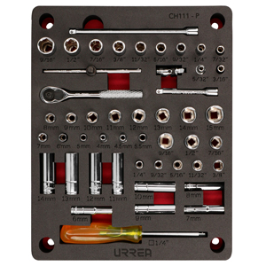 [HC155654] URREA JGO DADOS Y ACC         COMBINADOS 1/4" 48PZ CH111P